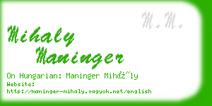 mihaly maninger business card